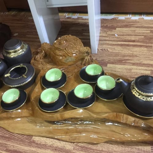 ấm chén tử xa bọc đồng, ấm chén bát tràng